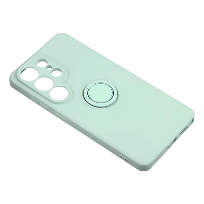 OEM - Mobilskal för Samsung Galaxy S26 Ultra Silikon med Ring Kickstand - Mintgrön