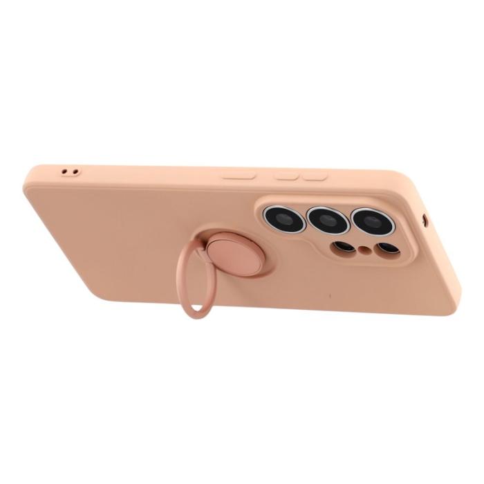 OEM - Mobilskal för Samsung Galaxy S26 Ultra Silikon med Ring Kickstand - Rosa