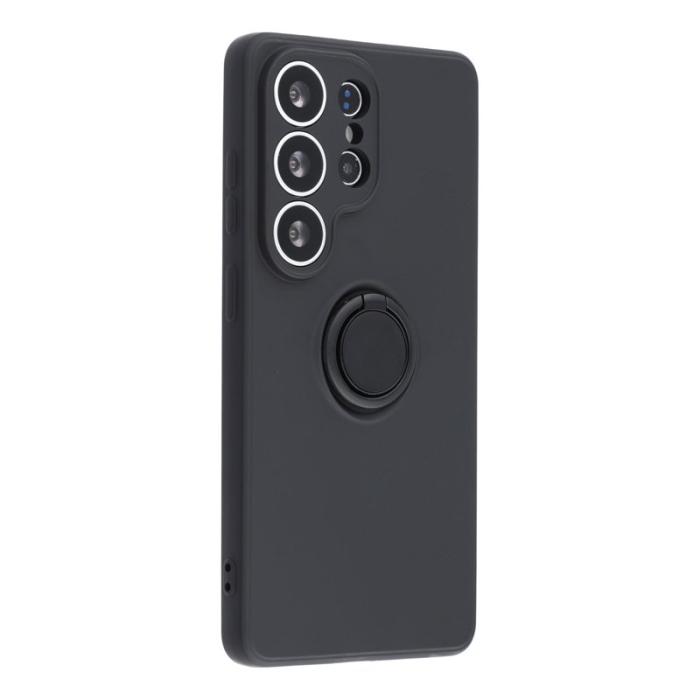 OEM - Mobilskal för Samsung Galaxy S26 Ultra Silikon med Ring Kickstand - Svart