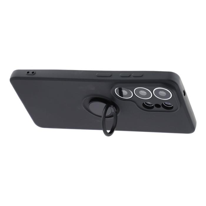 OEM - Mobilskal för Samsung Galaxy S26 Ultra Silikon med Ring Kickstand - Svart