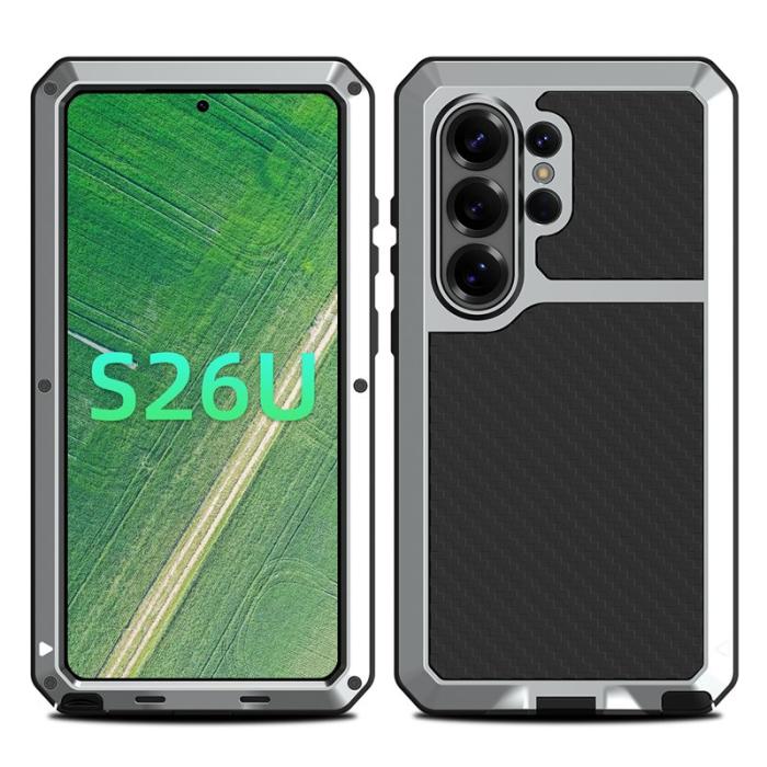 OEM - Mobilskal för Samsung Galaxy S26 Ultra Silikon + Metall - Silver