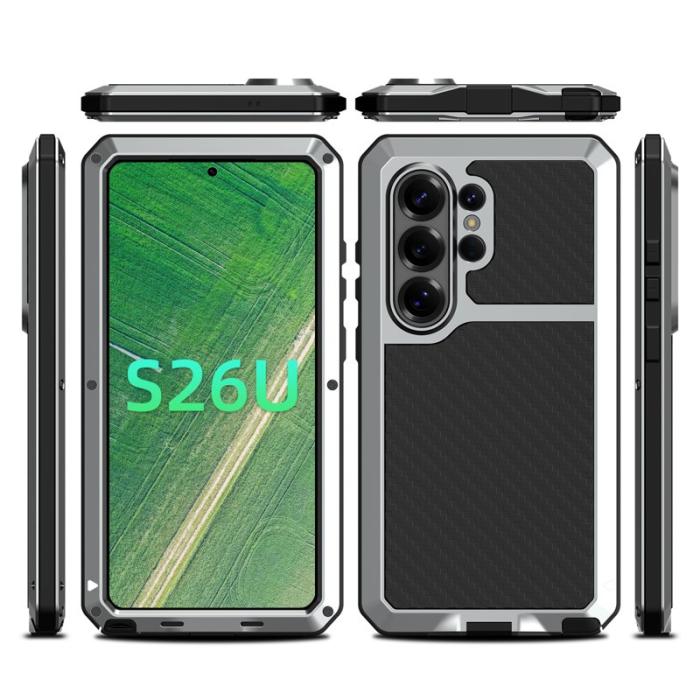 OEM - Mobilskal för Samsung Galaxy S26 Ultra Silikon + Metall - Silver