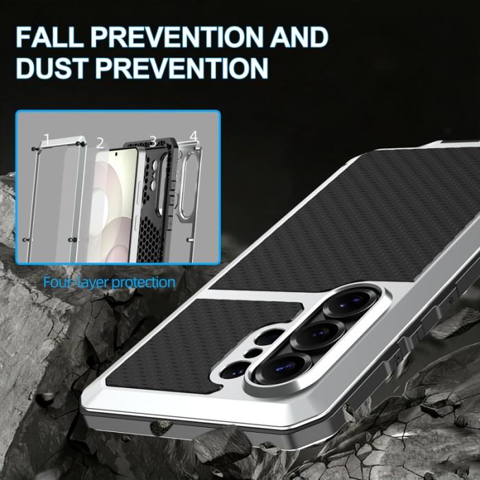 OEM - Mobilskal för Samsung Galaxy S26 Ultra Silikon + Metall - Silver