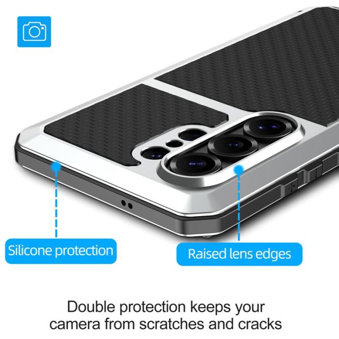 OEM - Mobilskal för Samsung Galaxy S26 Ultra Silikon + Metall - Silver