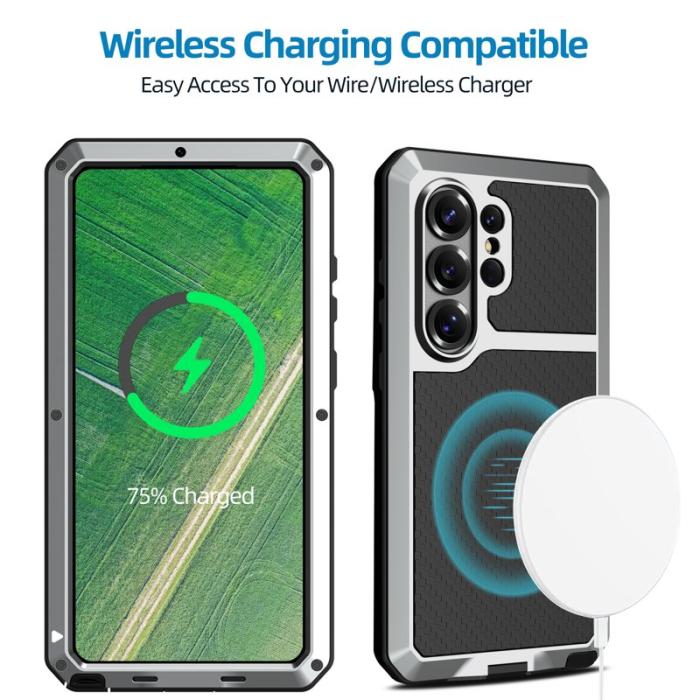 OEM - Mobilskal för Samsung Galaxy S26 Ultra Silikon + Metall - Silver