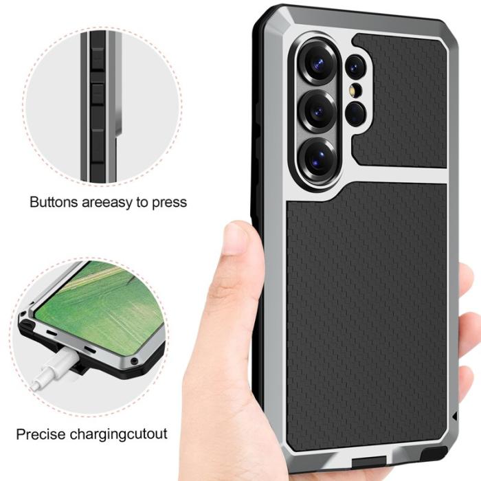 OEM - Mobilskal för Samsung Galaxy S26 Ultra Silikon + Metall - Silver