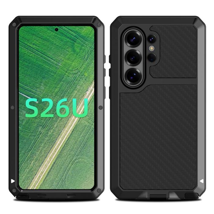 OEM - Mobilskal för Samsung Galaxy S26 Ultra Silikon + Metall - Svart