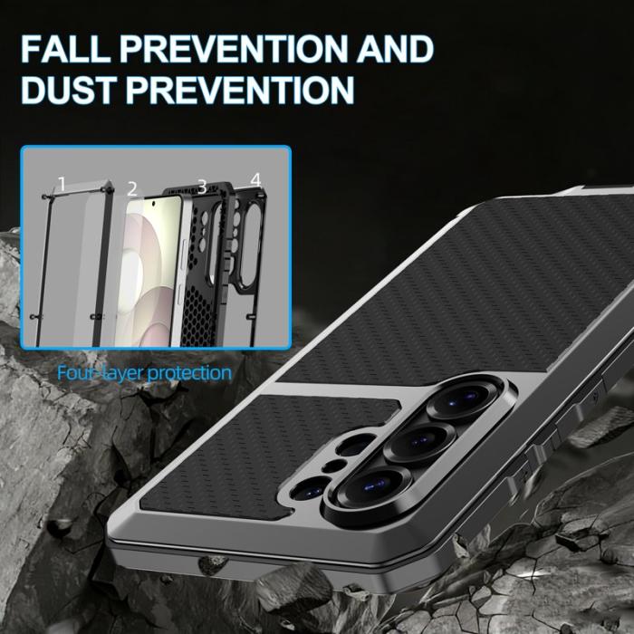 OEM - Mobilskal för Samsung Galaxy S26 Ultra Silikon + Metall - Svart