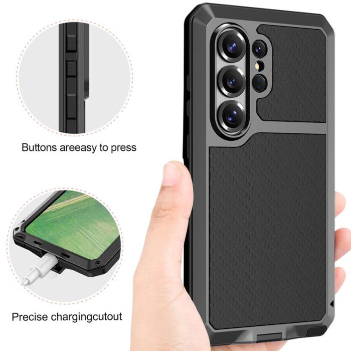 OEM - Mobilskal för Samsung Galaxy S26 Ultra Silikon + Metall - Svart