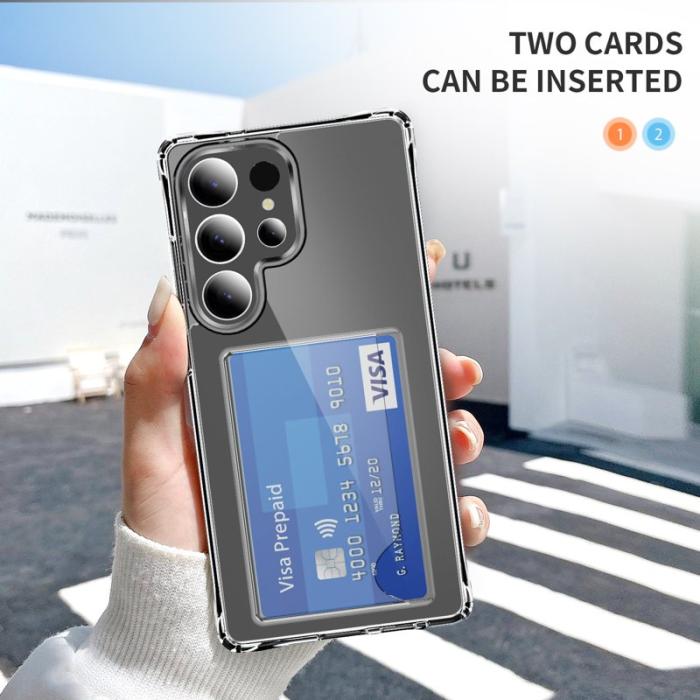 OEM - Mobilskal för Samsung Galaxy S26 Ultra Skyddande TPU med kortfack - Transparent