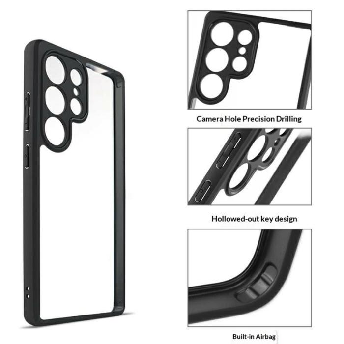 OEM - Mobilskal för Samsung Galaxy S26 Ultra Stöttålig PC + TPU - Svart+Transparent