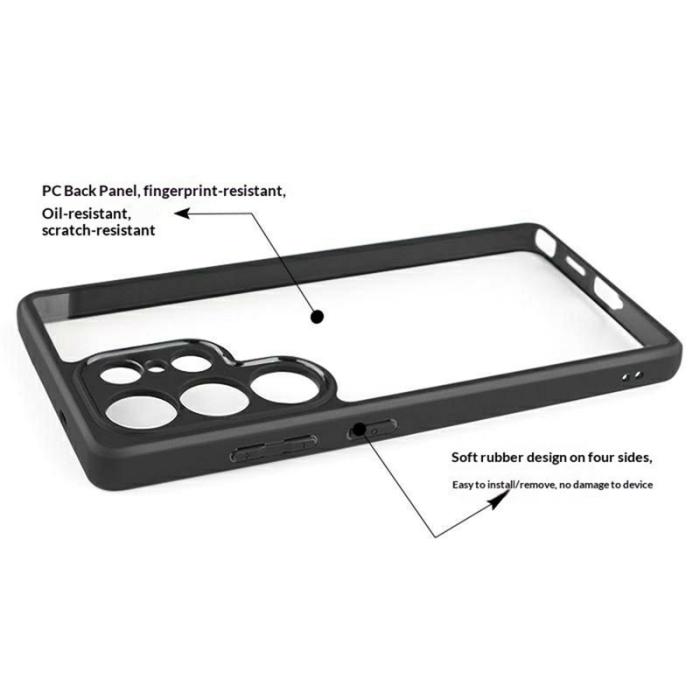 OEM - Mobilskal för Samsung Galaxy S26 Ultra Stöttålig PC + TPU - Svart+Transparent