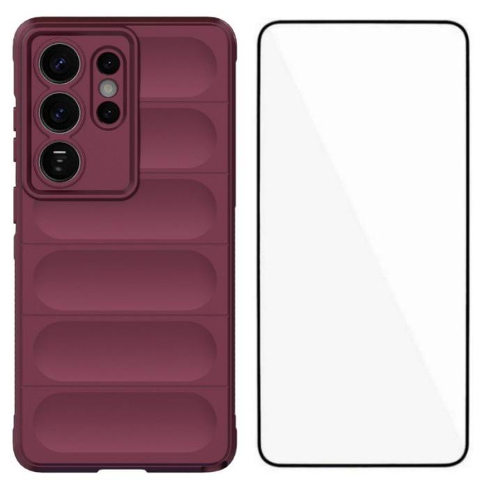 WANLONFENG - WANLONFENG Mobilskal för Samsung Galaxy S26 Ultra TPU Anti Slip - Vinröd