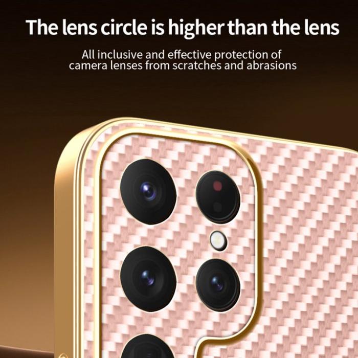 OEM - Mobilskal för Samsung Galaxy S26 Ultra TPU Kolfiber - Rosa