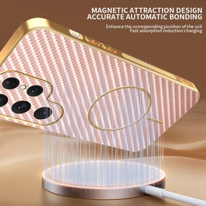 OEM - Mobilskal för Samsung Galaxy S26 Ultra TPU Kolfiber - Rosa