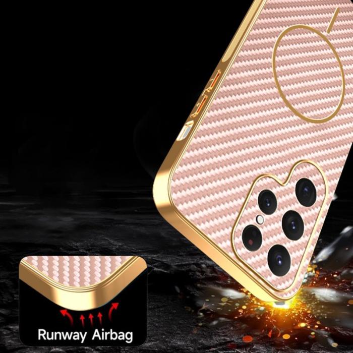 OEM - Mobilskal för Samsung Galaxy S26 Ultra TPU Kolfiber - Rosa