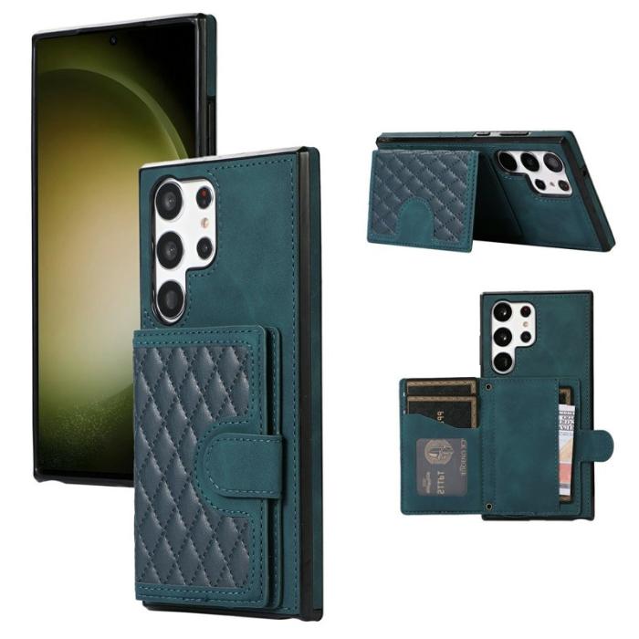 OEM - Mobilskal för Samsung Galaxy S26 Ultra TPU + Konstläder Kickstand - Grön