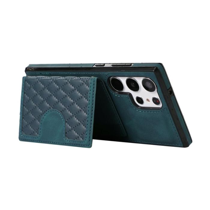 OEM - Mobilskal för Samsung Galaxy S26 Ultra TPU + Konstläder Kickstand - Grön