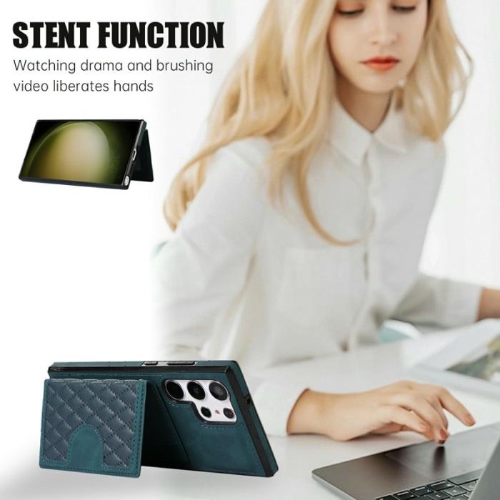 OEM - Mobilskal för Samsung Galaxy S26 Ultra TPU + Konstläder Kickstand - Grön