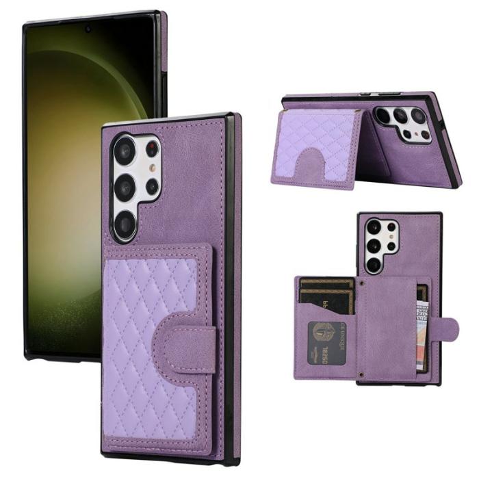 OEM - Mobilskal för Samsung Galaxy S26 Ultra TPU + Konstläder Kickstand - Lila