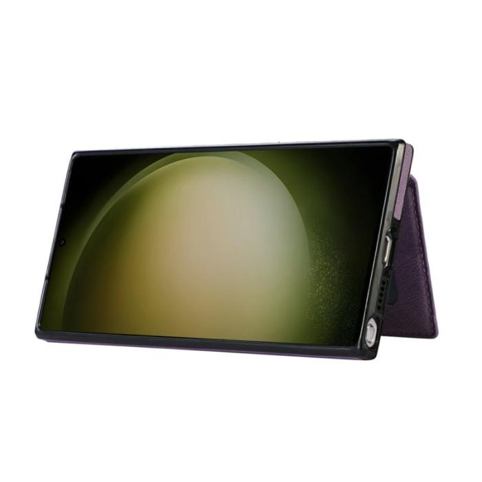 OEM - Mobilskal för Samsung Galaxy S26 Ultra TPU + Konstläder Kickstand - Lila