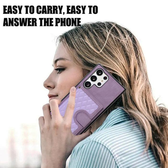 OEM - Mobilskal för Samsung Galaxy S26 Ultra TPU + Konstläder Kickstand - Lila