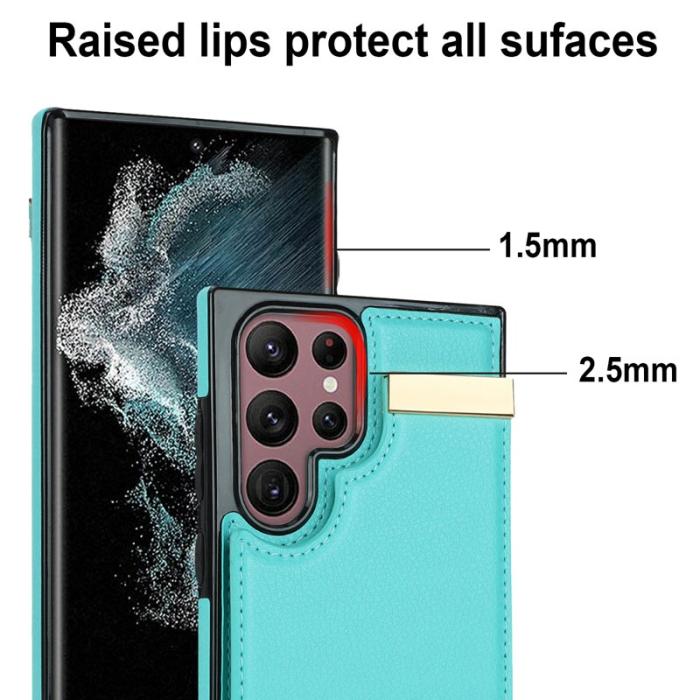 OEM - Mobilskal för Samsung Galaxy S26 Ultra TPU + Konstläder - Mintgrön