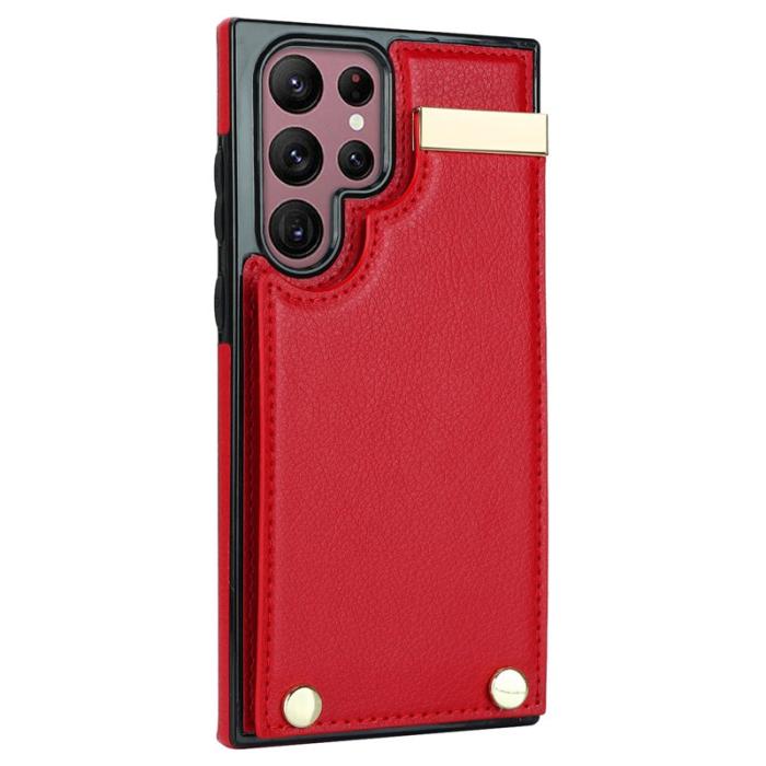 OEM - Mobilskal för Samsung Galaxy S26 Ultra TPU + Konstläder - Röd