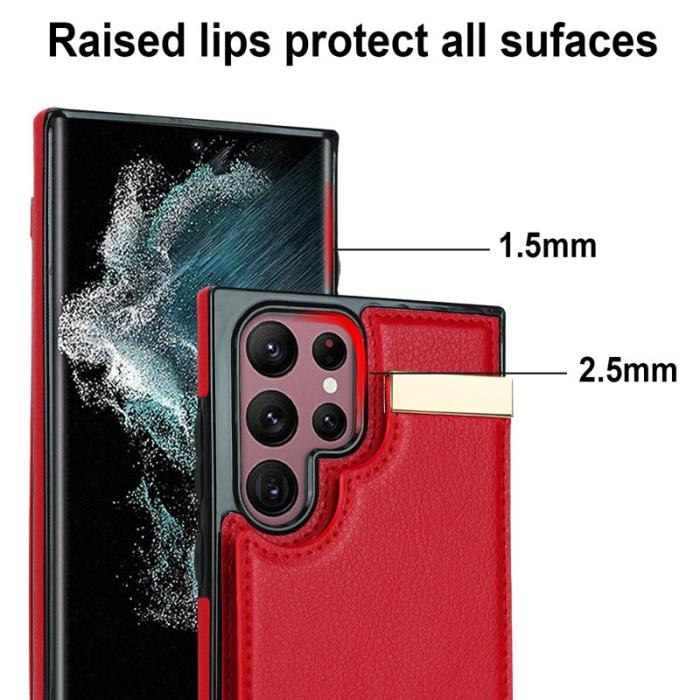 OEM - Mobilskal för Samsung Galaxy S26 Ultra TPU + Konstläder - Röd