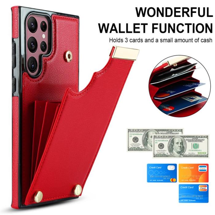 OEM - Mobilskal för Samsung Galaxy S26 Ultra TPU + Konstläder - Röd