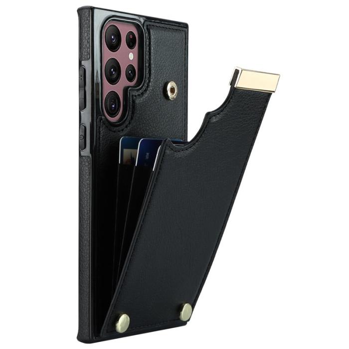 OEM - Mobilskal för Samsung Galaxy S26 Ultra TPU + Konstläder - Svart