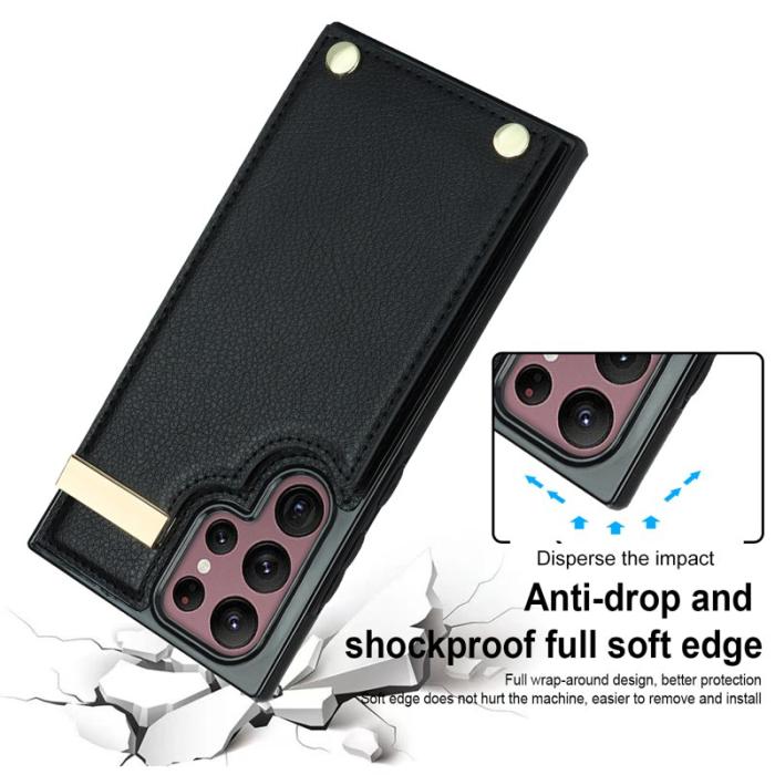 OEM - Mobilskal för Samsung Galaxy S26 Ultra TPU + Konstläder - Svart