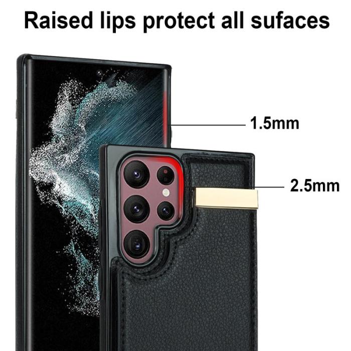 OEM - Mobilskal för Samsung Galaxy S26 Ultra TPU + Konstläder - Svart