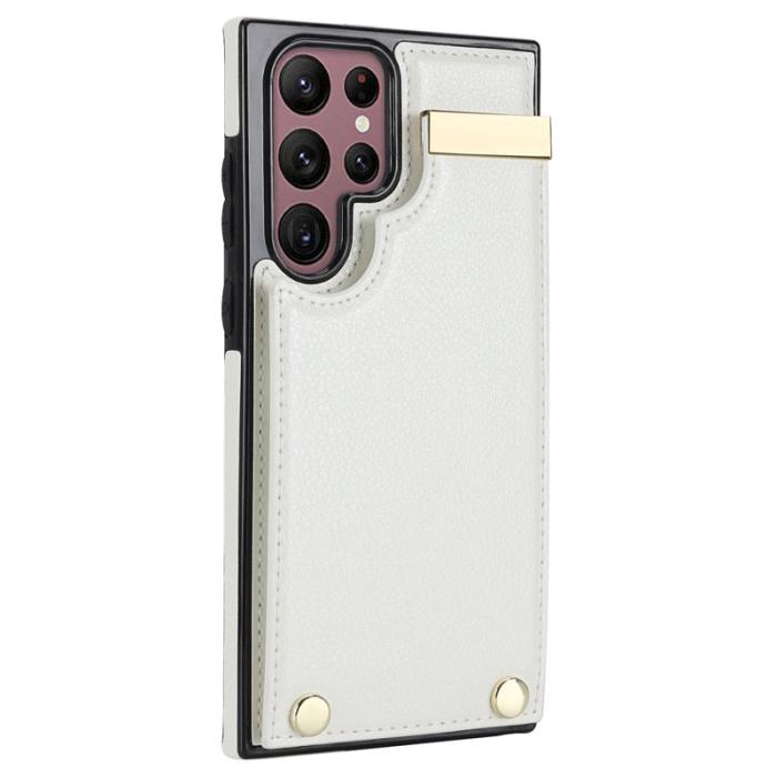 OEM - Mobilskal för Samsung Galaxy S26 Ultra TPU + Konstläder - Vit