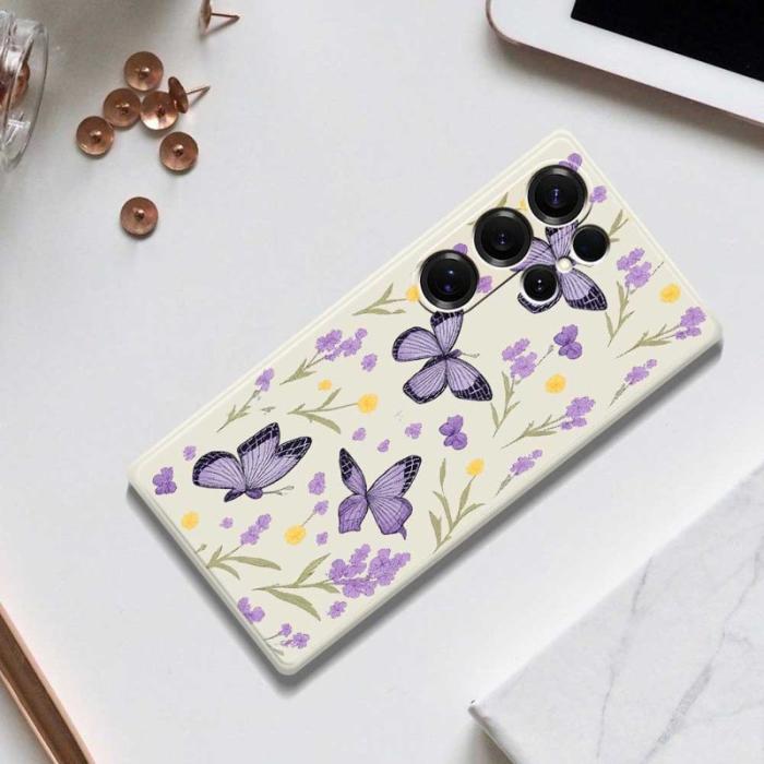 OEM - Mobilskal för Samsung Galaxy S26 Ultra TPU - Lila fjärilar - Lila