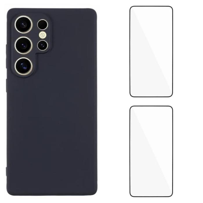 WANLONFENG - WANLONFENG Mobilskal för Samsung Galaxy S26 Ultra TPU med 2Pcs Glasfilm - Svart