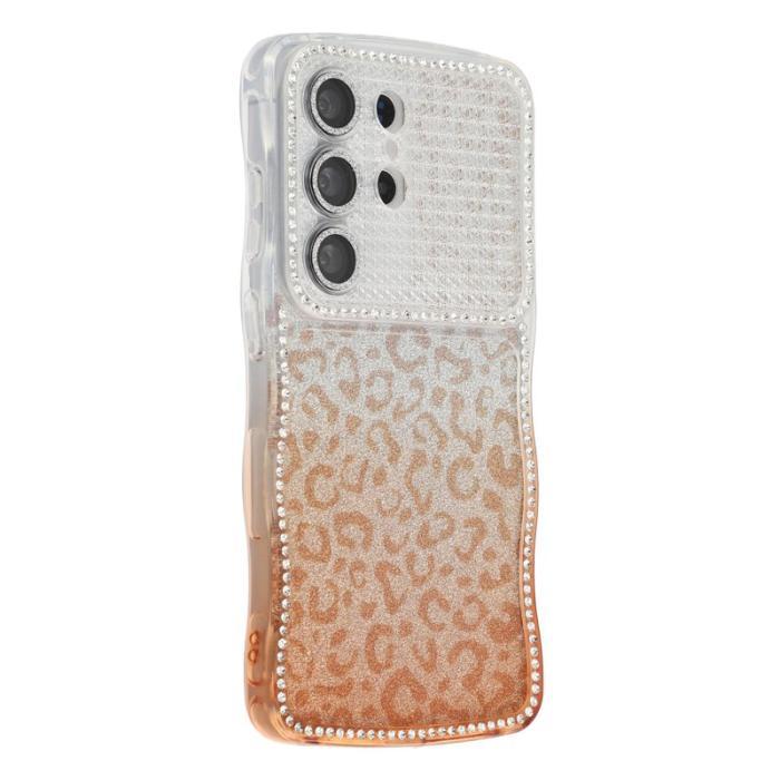 OEM - Mobilskal för Samsung Galaxy S26 Ultra TPU med glittrande ram - Gradient Brun