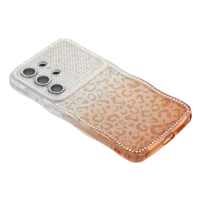 OEM - Mobilskal för Samsung Galaxy S26 Ultra TPU med glittrande ram - Gradient Brun