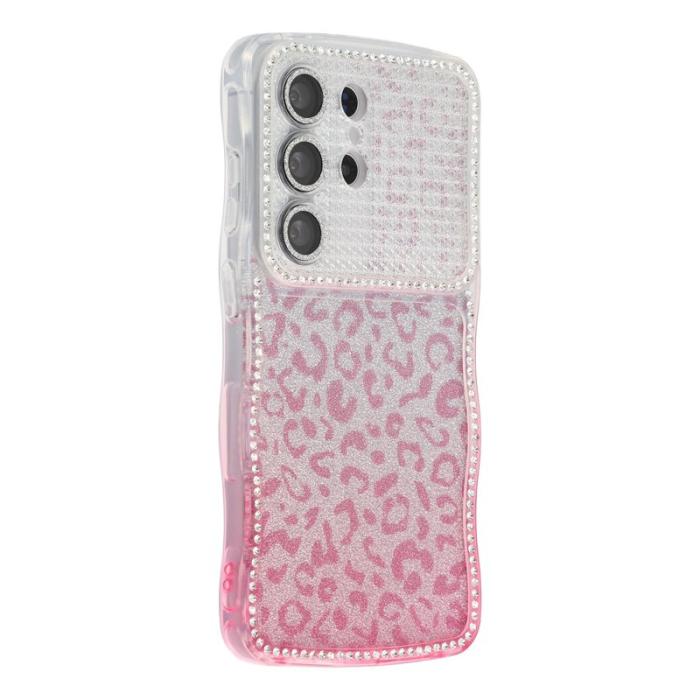 OEM - Mobilskal för Samsung Galaxy S26 Ultra TPU med Glittrande Ram - Gradient Rosa