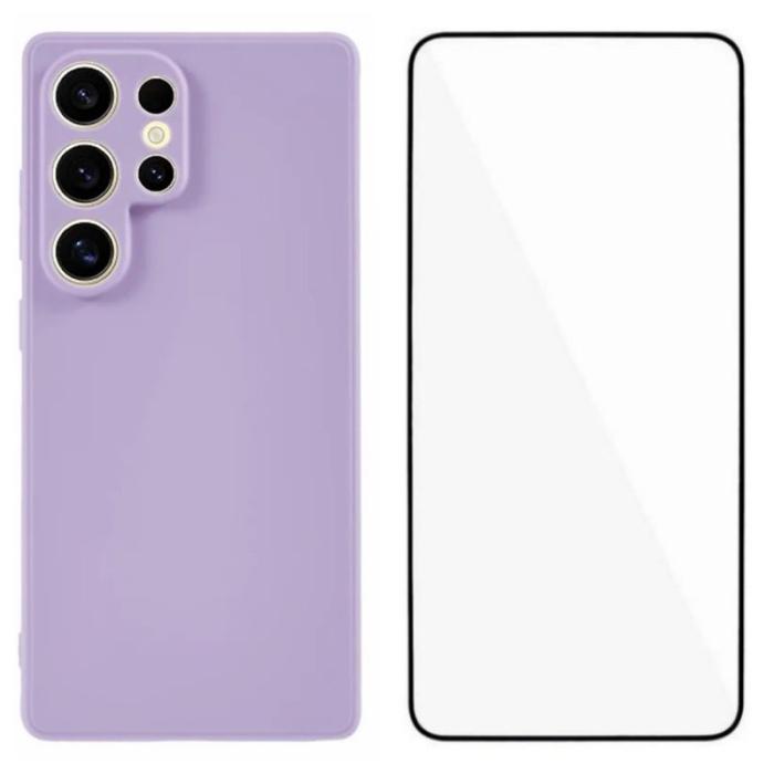 WANLONFENG - WANLONFENG Mobilskal för Samsung Galaxy S26 Ultra TPU med härdat glas - Lila