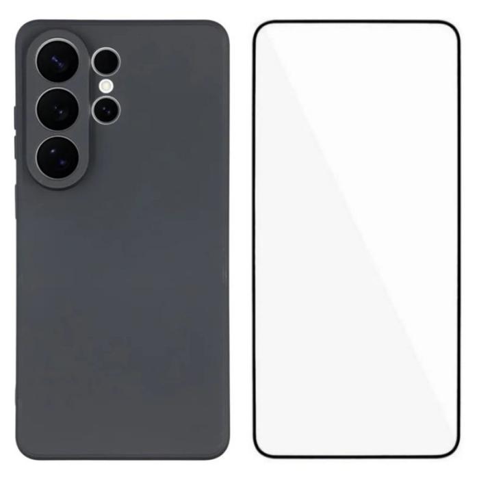 WANLONFENG - WANLONFENG Mobilskal för Samsung Galaxy S26 Ultra TPU med härdat glas - Svart