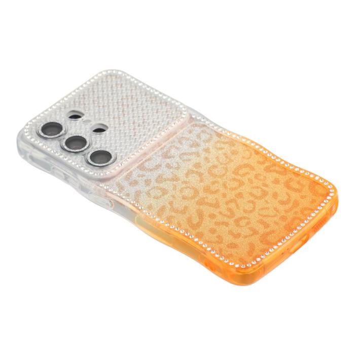 OEM - Mobilskal för Samsung Galaxy S26 Ultra TPU med rhinestones - Gradient Orange