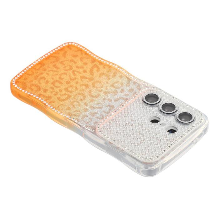 OEM - Mobilskal för Samsung Galaxy S26 Ultra TPU med rhinestones - Gradient Orange