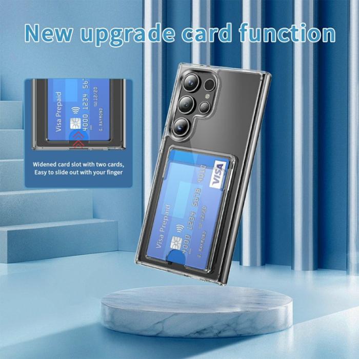 OEM - Mobilskal för Samsung Galaxy S26 Ultra Plast + Akryl med kortfack - Transparent