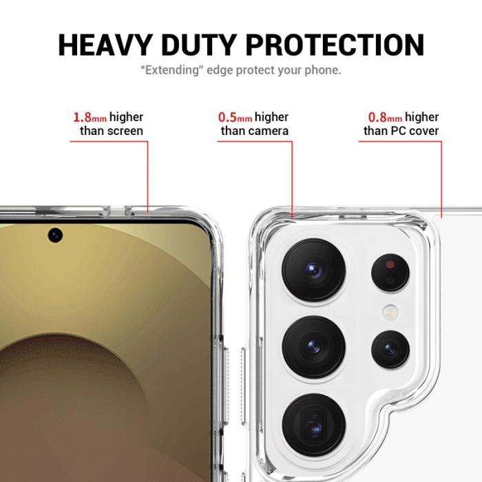 OEM - Mobilskal för Samsung Galaxy S26 Ultra TPU + PC med Kickstand - Transparent