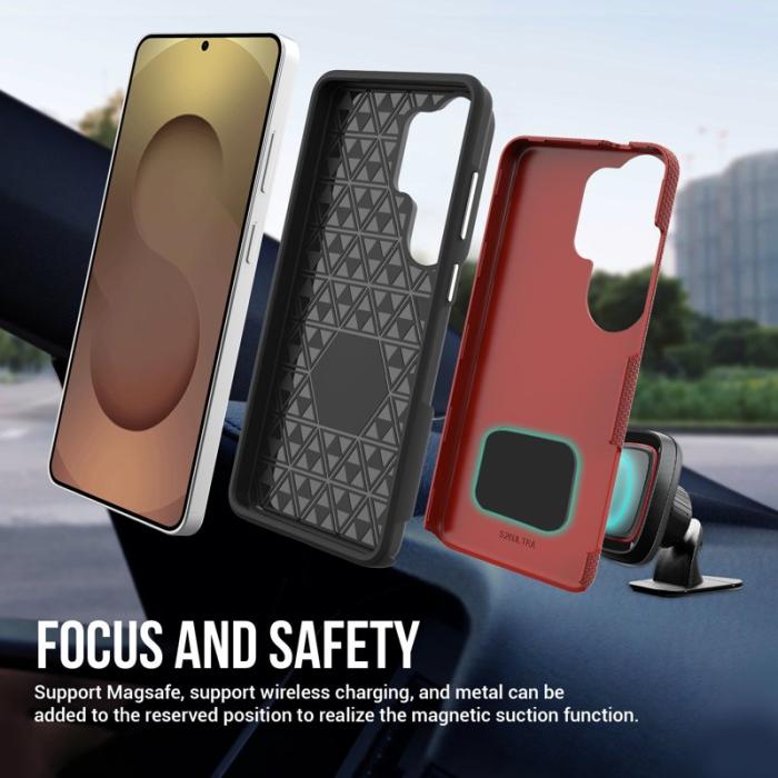 OEM - Mobilskal för Samsung Galaxy S26 Ultra TPU + PC Stötabsorberande - Röd