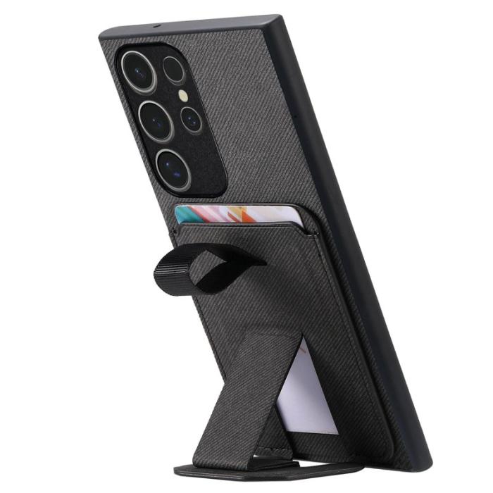 OEM - Mobilskal för Samsung Galaxy S26 Ultra TPU + Konstläder med kortfack - Svart