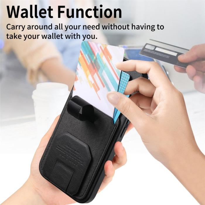 OEM - Mobilskal för Samsung Galaxy S26 Ultra TPU + Konstläder med kortfack - Svart