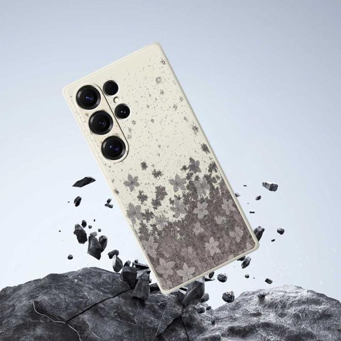 OEM - Mobilskal för Samsung Galaxy S26 Ultra TPU - Svart med blommor