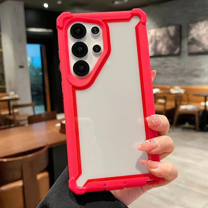 OEM - Mobilskal för Samsung Galaxy S26 Ultra Transparent 2 i 1 Shockproof Plast - Röd